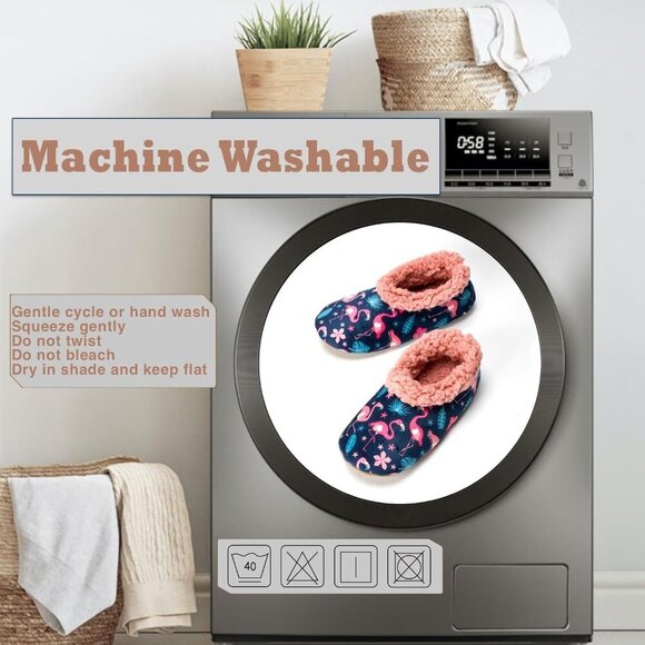 Fuzzy Indoor Slippers Women Cozy Warm Non-Slip Gift House Shoes - Picture 7 of 7